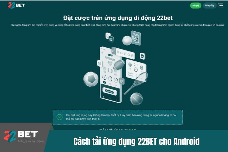 Cách tải ứng dụng 22BET cho Android