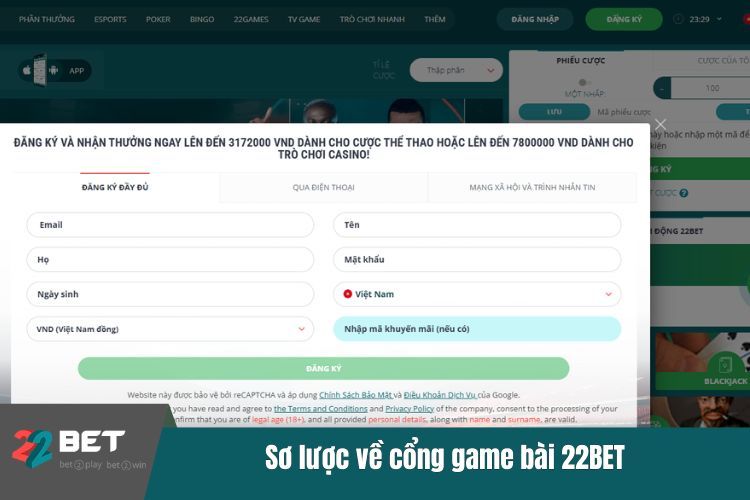 Sơ lược về cổng game bài 22BET